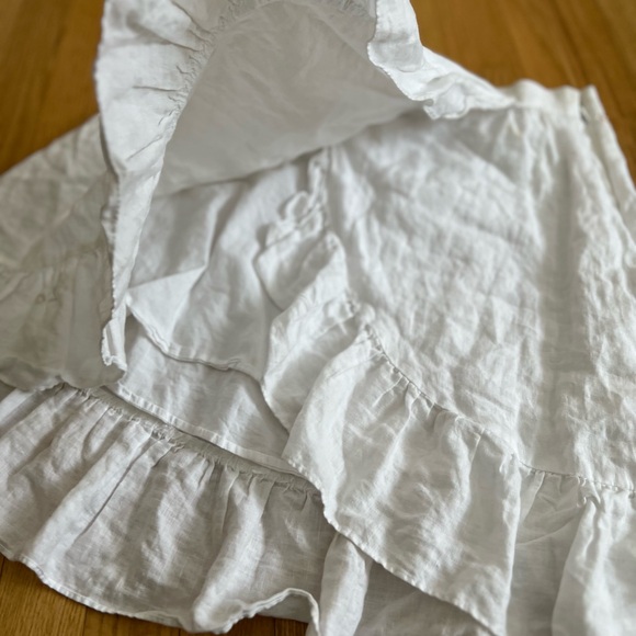 Ladies Size 4 J. Crew Asymmetrical White Ruffle Skirt GUC - Picture 5 of 6